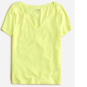 NWT J Crew V-neck T-shirt in stretch linen blend